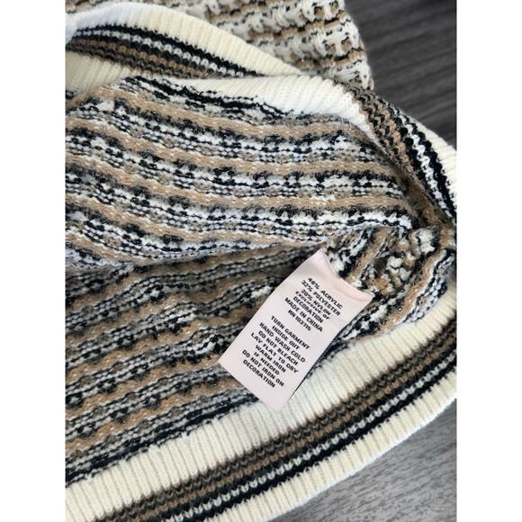 Nanette Lepore Cardigan Camel/ Cream Cozy Prewashed Yarn Cardigan Jacket S NWT - Picture 6 of 10